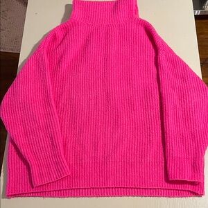 Zara Fuchsia Knit Funnel Turtleneck Sweater- Size Small